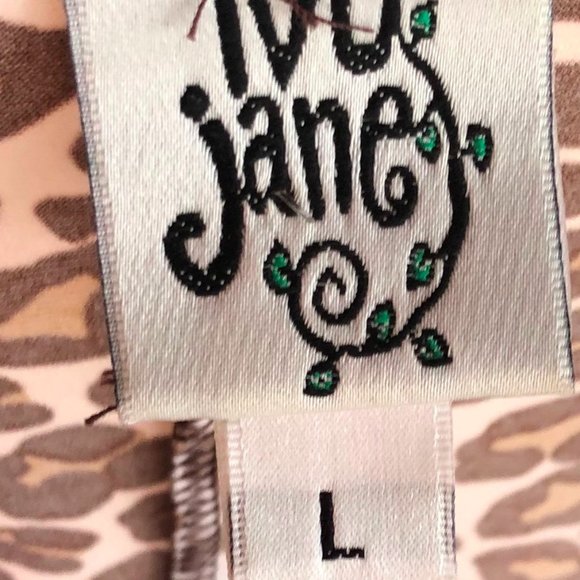 Ivy Jane Uncle Frank Mini Dress Large Animal Print Faux Wrap Brown Teal Silky - Picture 2 of 3